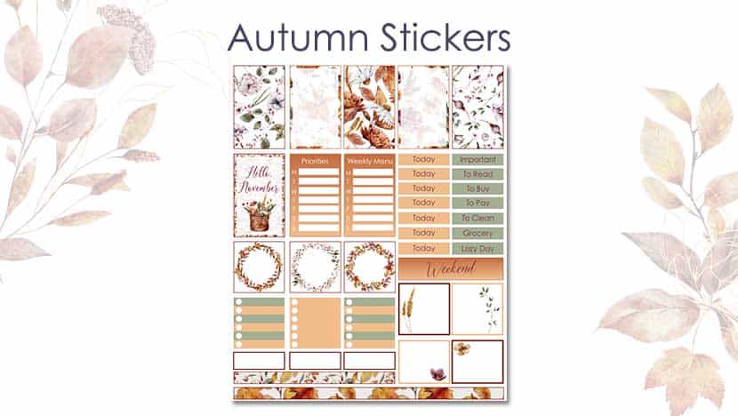 Free Printable Autumn Stickers Post - The Printable Collection