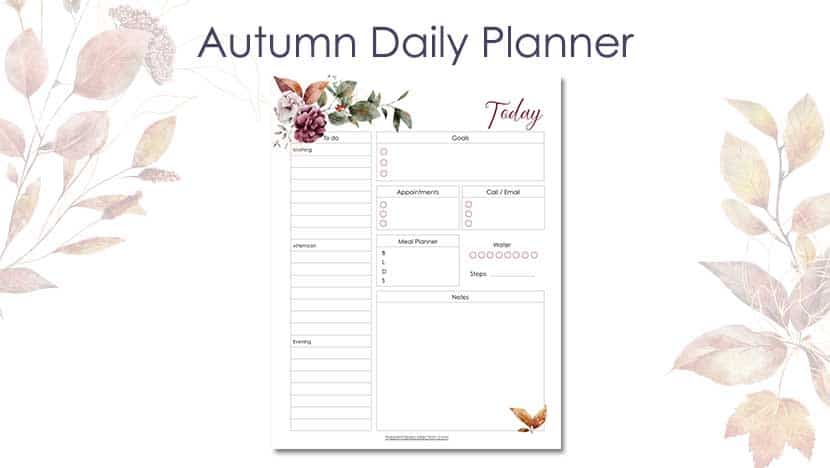 Free Printable Autumn Daily Planner Post - The Printable Collection
