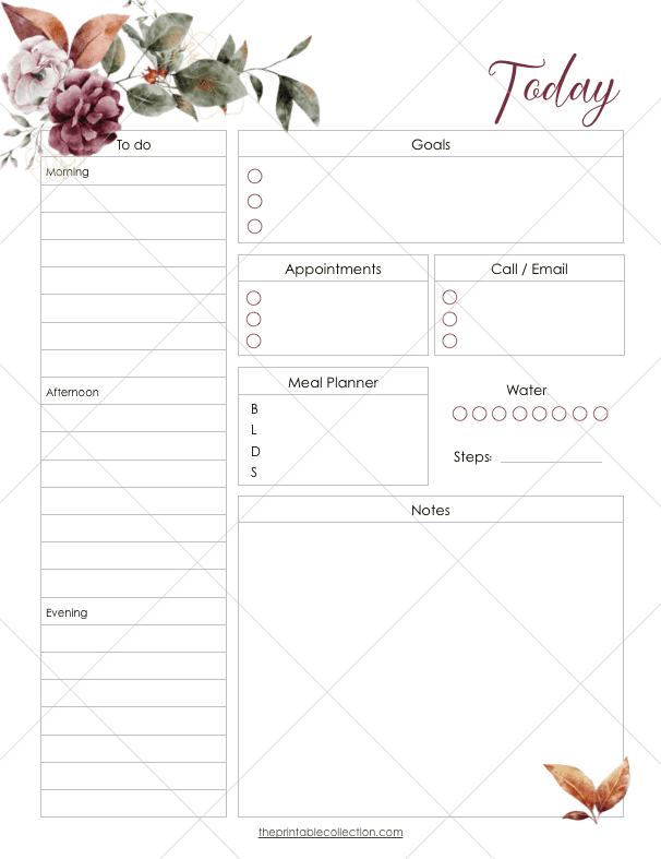 Free Printable Autumn Daily Planner - The Printable Collection