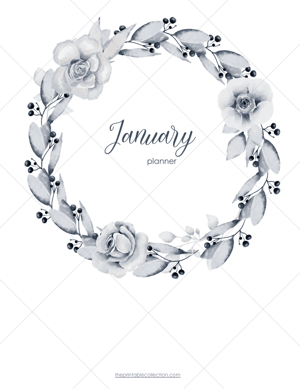 Free Printable January Planner Cover Page - The Printable Collection