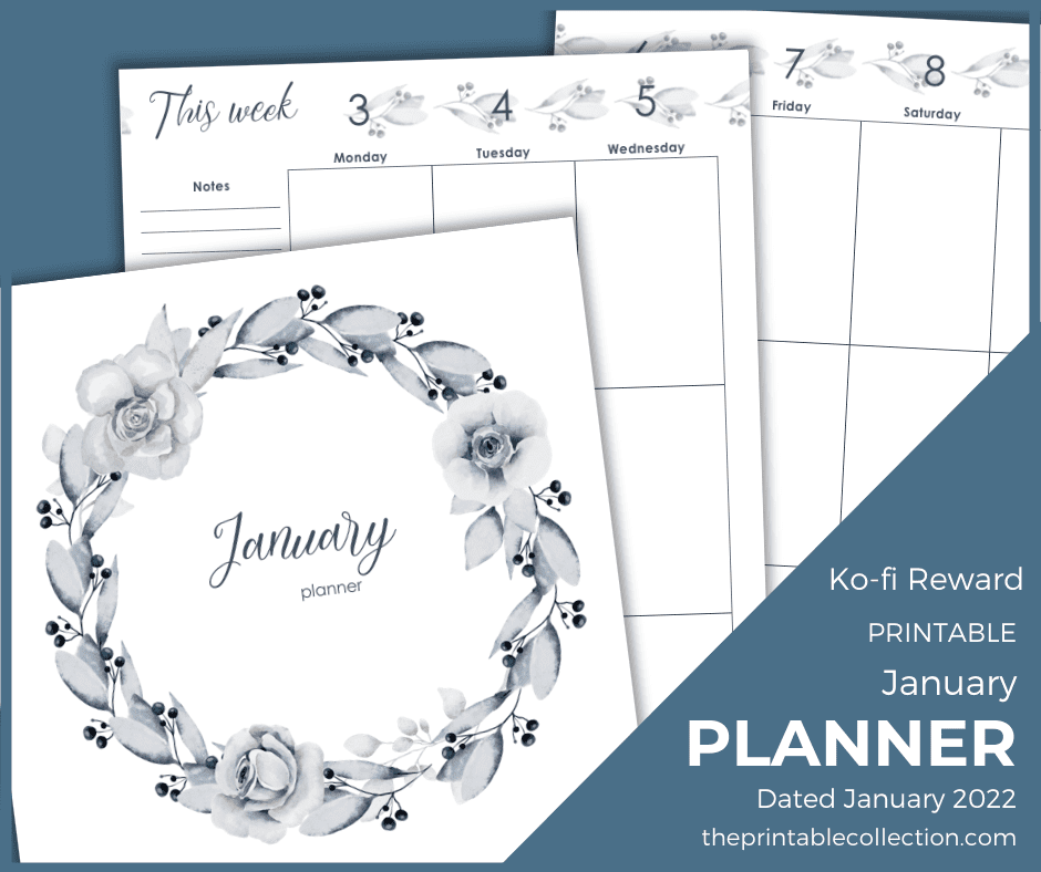 Printable January 2022 Planner - The Printable Collection