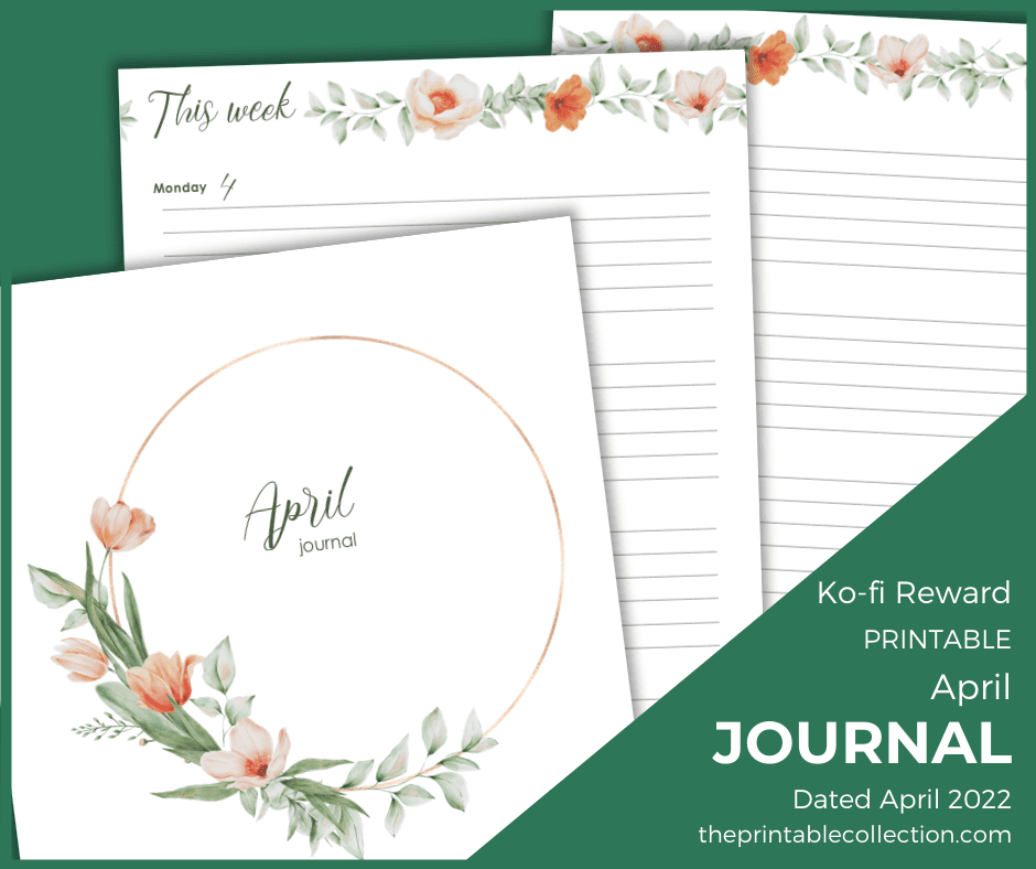 Printable April 2022 Journal - The Printable Collection