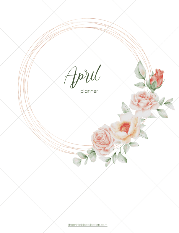 Free Printable April Planner 2 Cover Page - The Printable Collection
