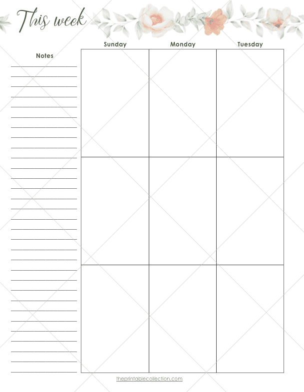 Free Printable April Planner 2 Weekly Left Page - The Printable Collection