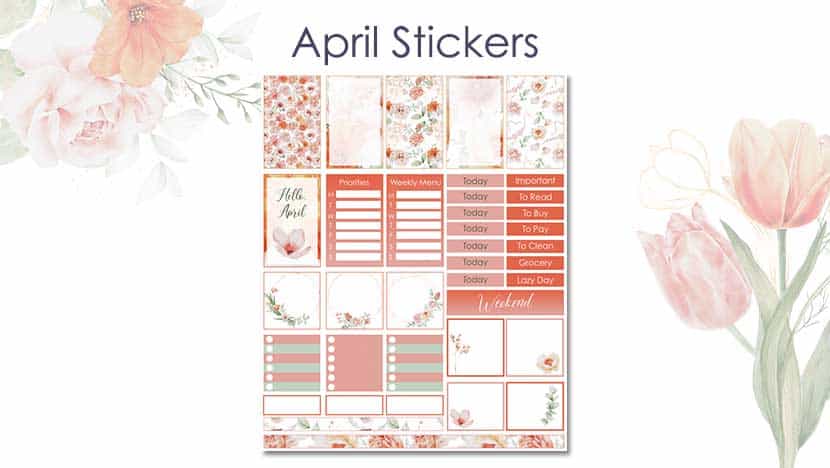 Free Printable April Stickers 2 Post - The Printable Collection