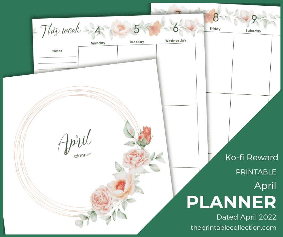 Printable April 2 Planner - The Printable Collection