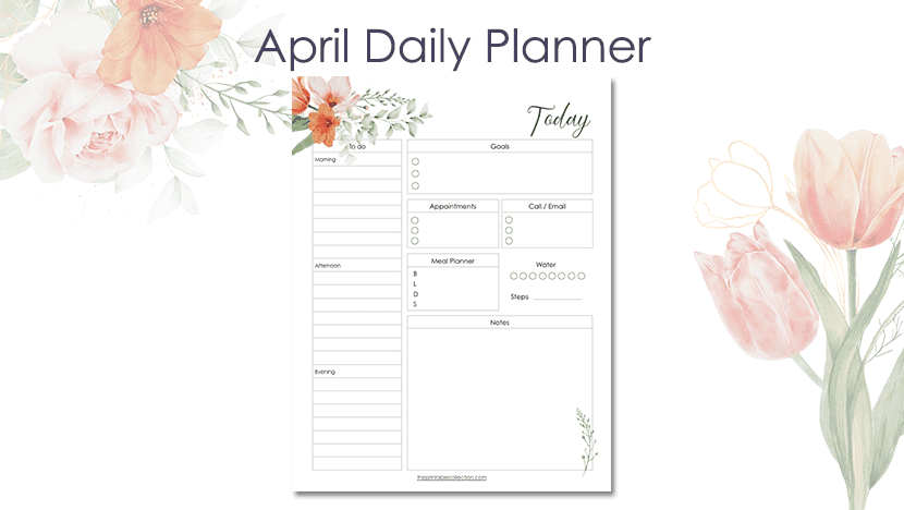 Free Printable April Daily Planner 2 Post - The Printable Collection