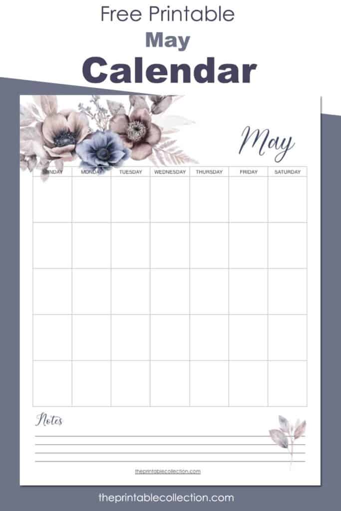 Free Printable May Calendar - The Printable Collection