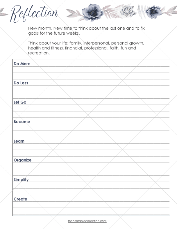 Free Printable May Planner 2 Reflection Page - The Printable Collection