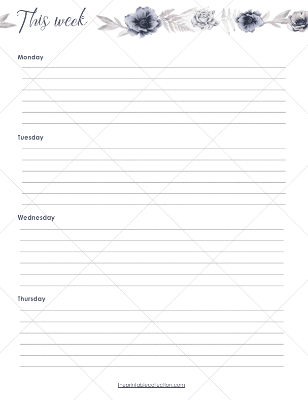 Free Printable May Journal 2 Weekly Left Page - The Printable Collection