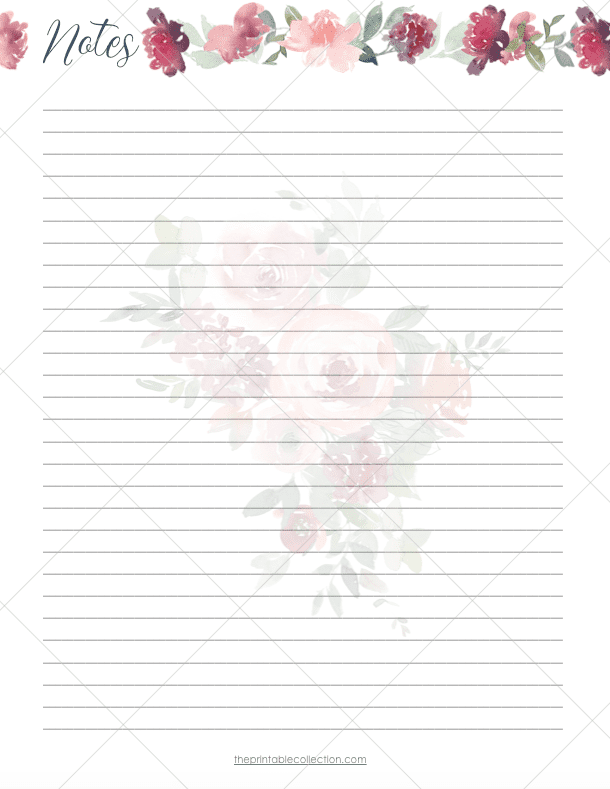 Printable June Planner Notes Page - The Printable Collection
