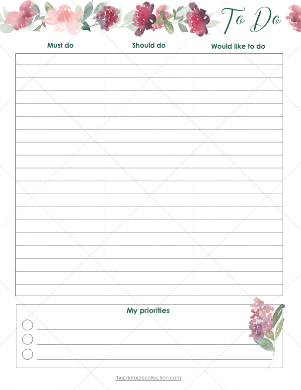 Printable June Planner To do Page - The Printable Collection