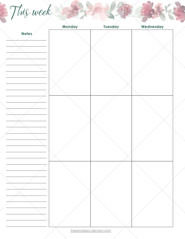 Printable June Planner Weekly Left Page - The Printable Collection