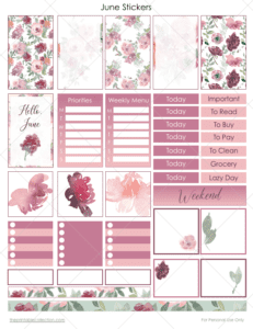 June Printable Stickers | The Printable Collection