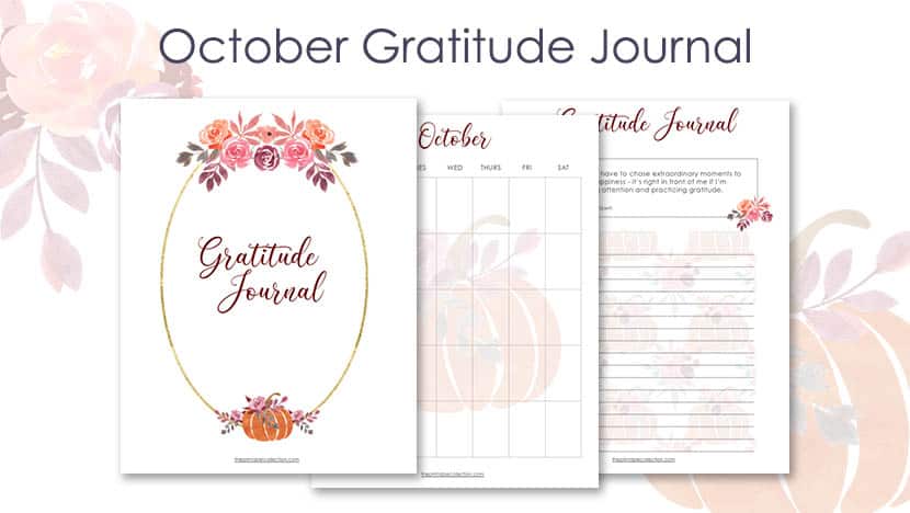 Printable October Gratitude Journal - The Printable Collection