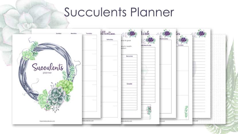 Printable Succulents Planner Post - The Printable Collection