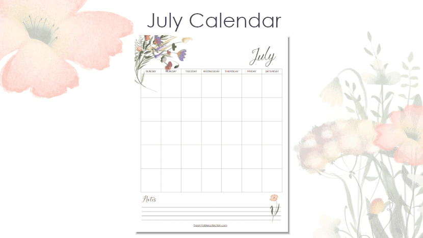 Printable July Calendar Post - The Printable Collection