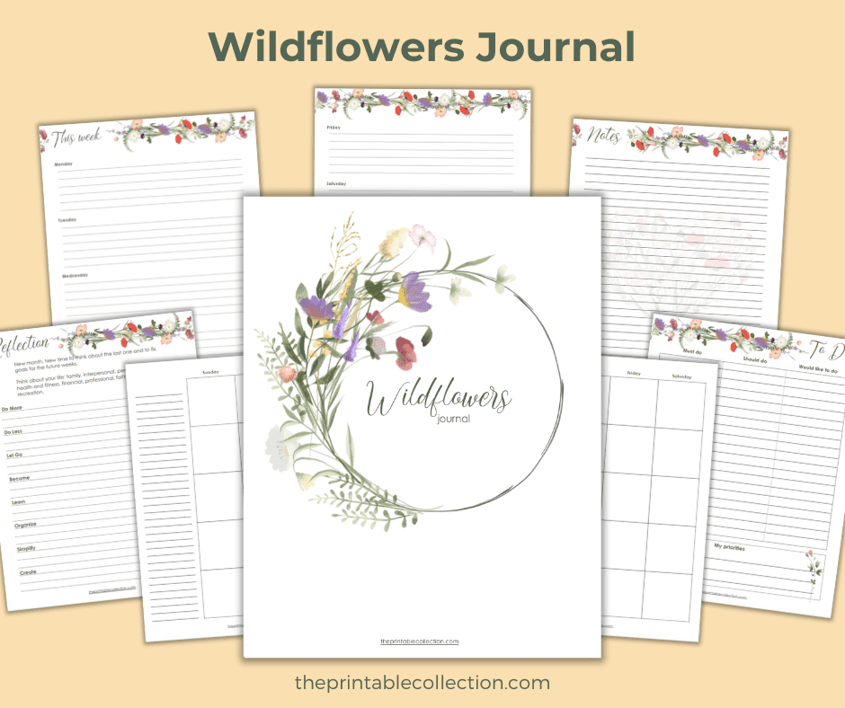 Printable Wildflowers Journal 1 - The Printable Collection