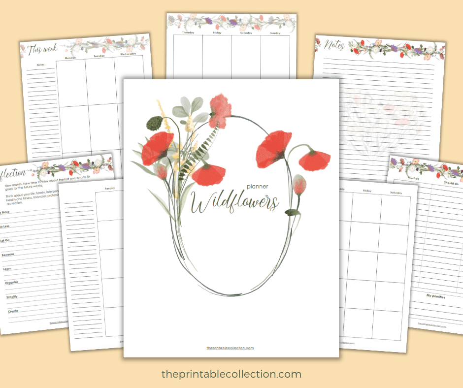 Printable Wildflowers Planner Pages - The Printable Collection