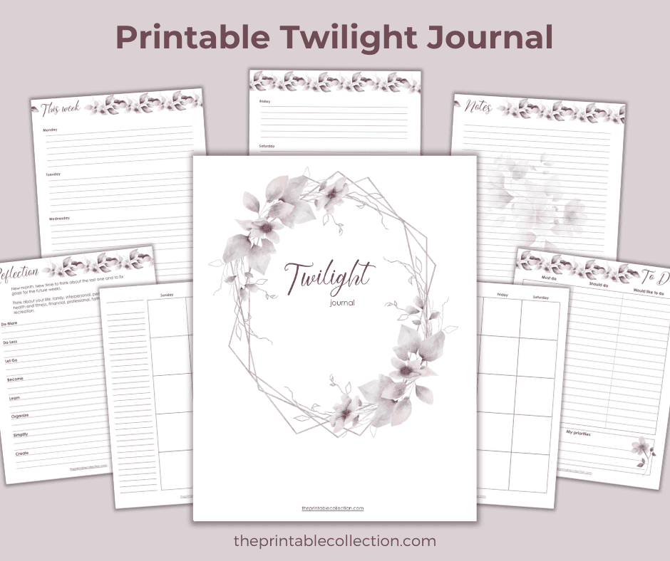 Printable Twilight Journal - The Printable Collection