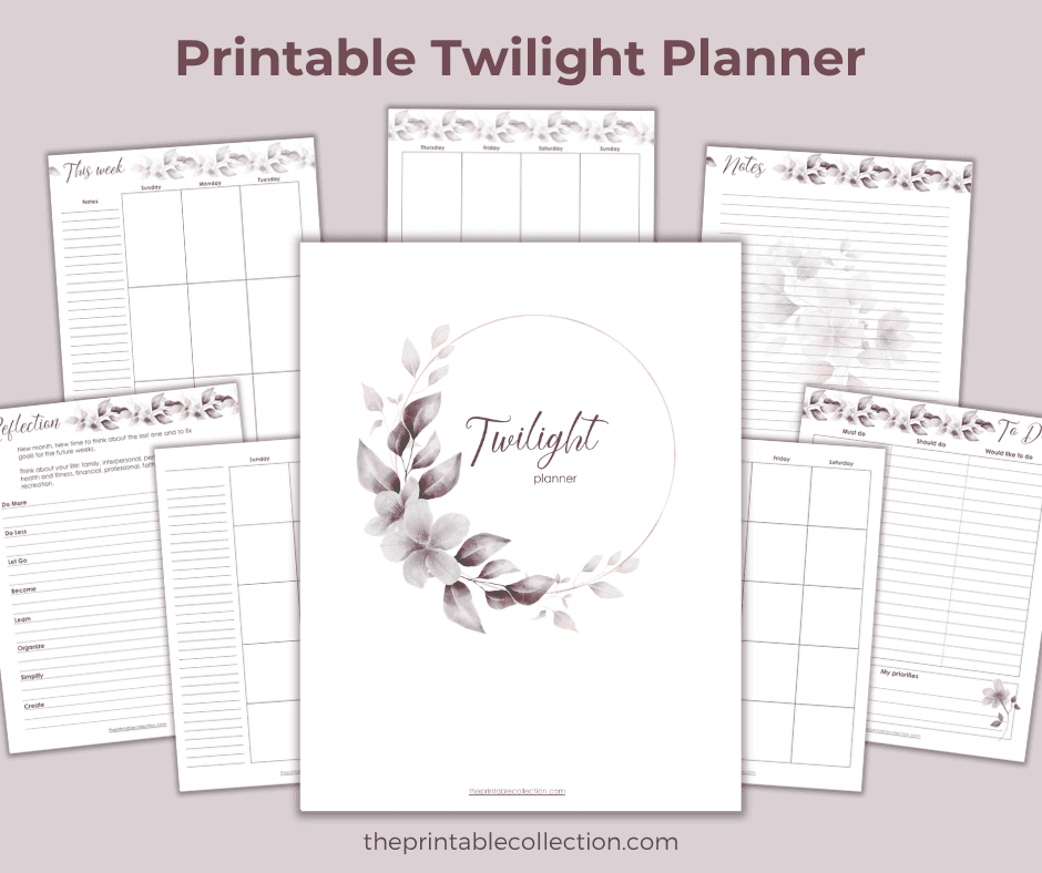 Printable Twilight Planner Pages - The Printable Collection