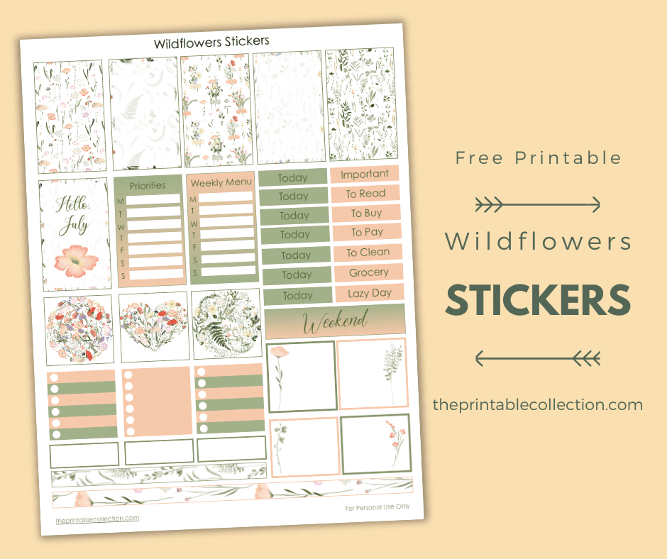 Free Printable Wildflowers Stickers - The Printable Collection