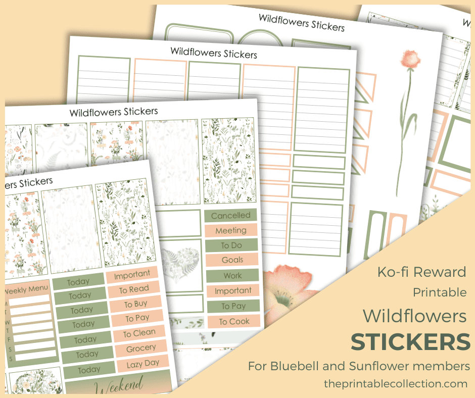 Printable Wildflowers Stickers