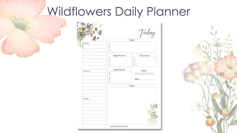 Wildflowers Daily Planner Post - The Printable Collection