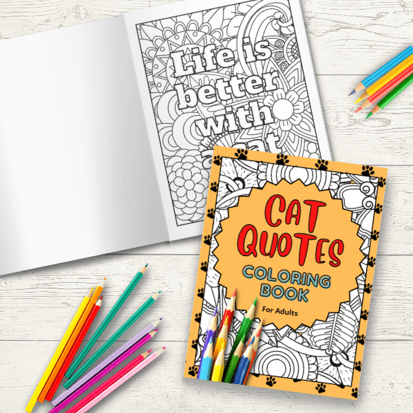Cat Quotes Coloring Book cover page - The Print Collection