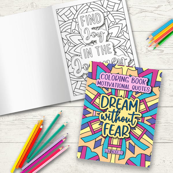 Motivational Quotes Coloring Book For Adults Cover Page - The Print Collection