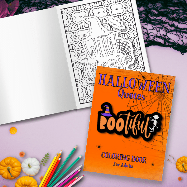 Halloween Quotes Coloring Book Cover Page - The Printable Collection