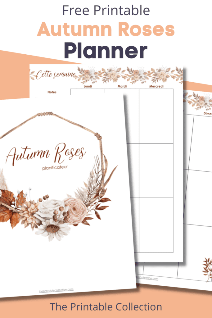 Printable Autumn Roses Planner - The Printable Collection