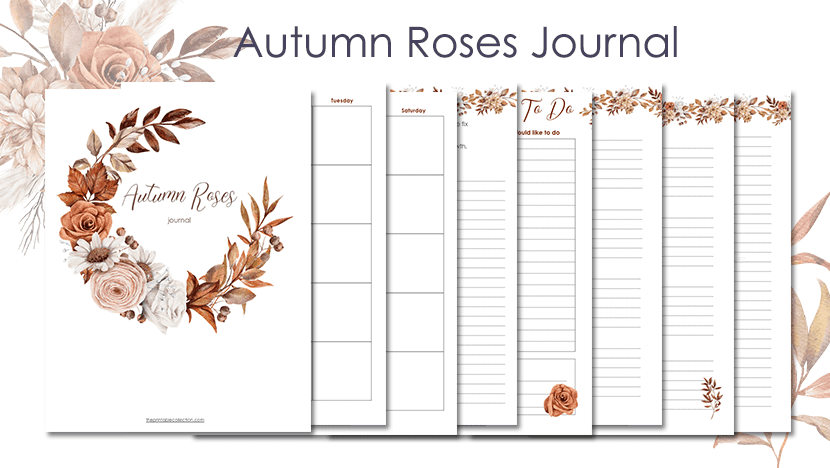 Printable Autumn RosesJournal Post - The Printable Collection