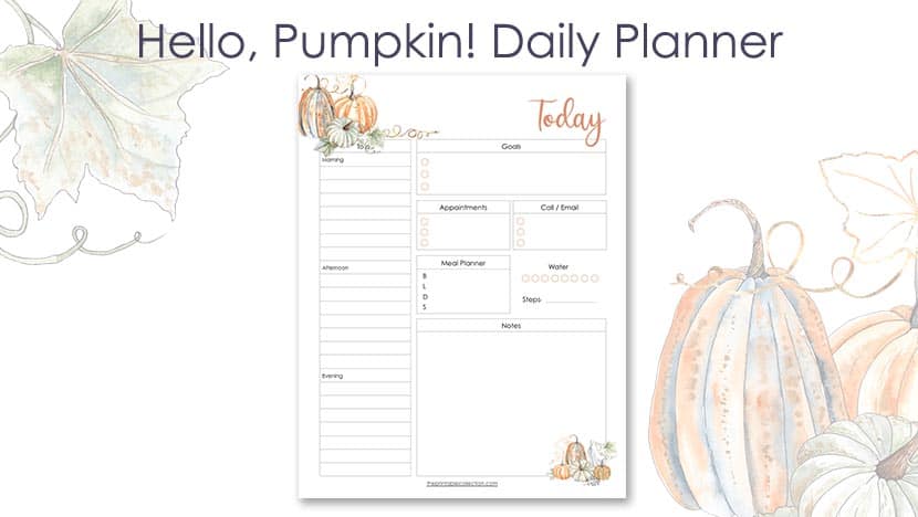 Printable Hello Pumpkin Daily Planner Post - The Printable Collection