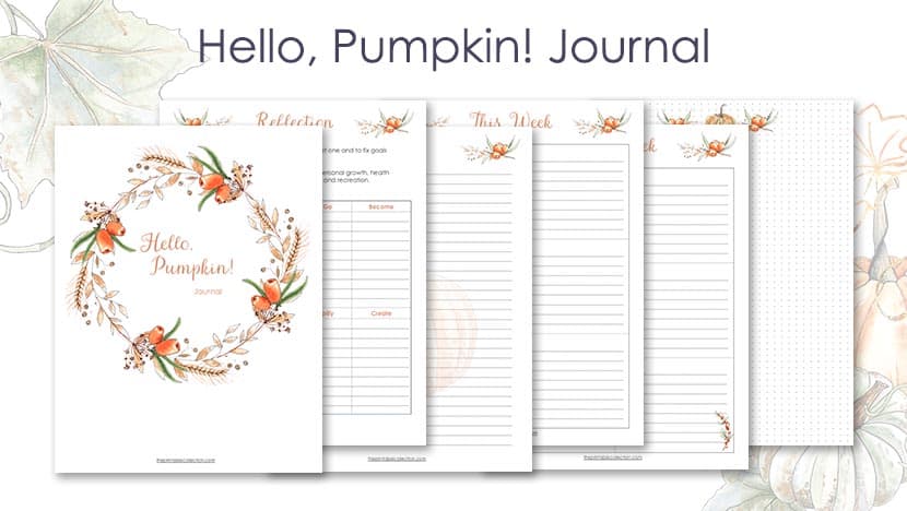 Printable Hello Pumpkin Journal Post - The Printable Collection