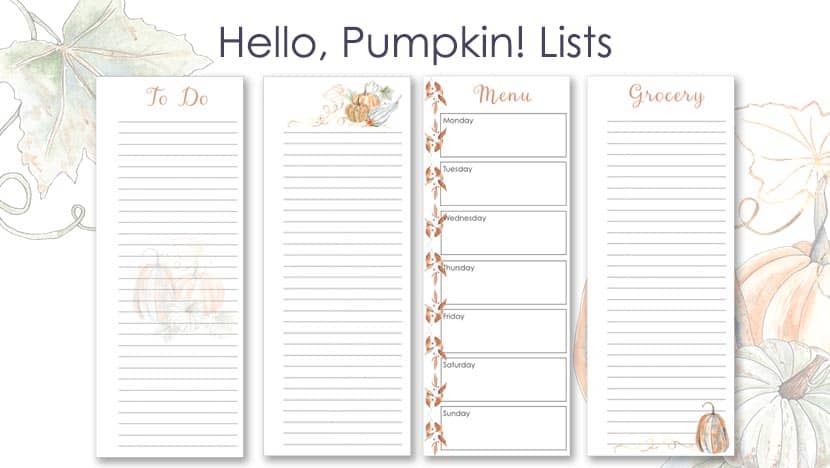 Printable Hello Pumpkin Lists Post - The Printable Collection