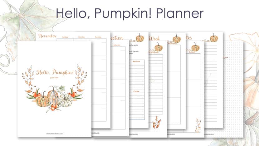 Printable Hello Pumpkin Planner Post - The Printable Collection