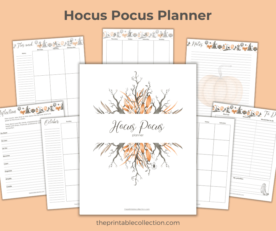 Printable Hocus Pocus Planner Examples of the Pages - The Printable Collection