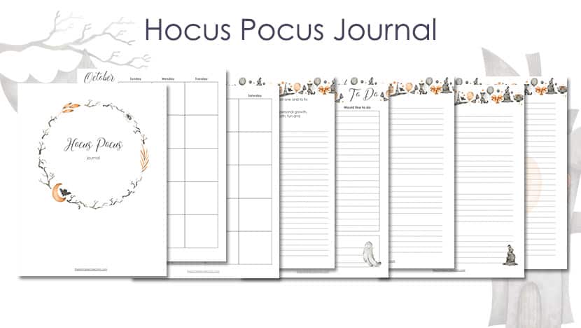 Printable Hocus Pocus Journal Post from The Printable Collection