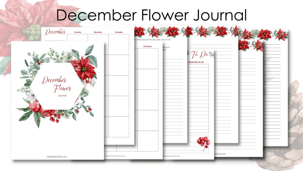 Printable December Flower Journal Post from The Printable Collectino